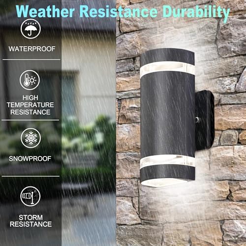 Modern Outdoor Wall Sconce,Smart LED Outdoor Lights-RGB+CCT, 3Pack - color: Semi 3 Pack