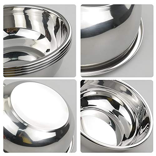4 Packs Stainless Steel Mixing Bowls for Prep, 9.6" x 3.5"
