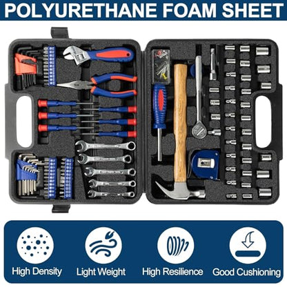 MYFAMIREA 6 PCS Polyurethane Foam Sheets 16" L x 12" W x 1.6" T Packing Foam Inserts Cuttable Craft Foams Cushion Foams High Density Foam Pads for Case, Tool Game Box, Camera, Jewelry, Craft, Black - size: 16in X 12in X 1.6in
