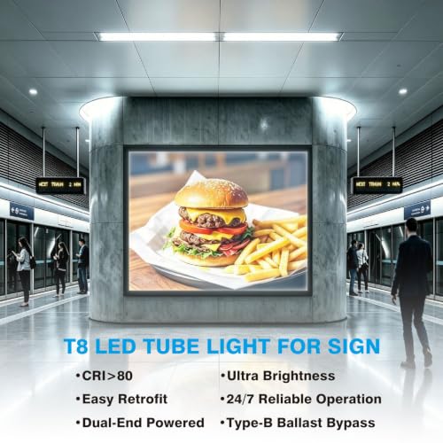Single Pin T8 LED Tube Lights F48T12 HO Replacement 10-Pack - size: 45.8in