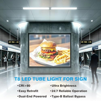 Single Pin T8 LED Tube Lights F48T12 HO Replacement 10-Pack - size: 45.8in