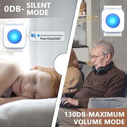 Wireless Doorbell Waterproof 1200 feet Door Bell with 2 Buttons with Different Tones Operating at 36 Melodies 4 Volume levels Flash Light 1 Receiver 2 Button White JSIEEM - color: 1 Receiver 2 Button