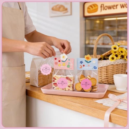2" 500/Roll Flower Shaped Pink Round Thermal Labels for Thermal Printer - color: Gradient Pink, size: 2 Inch