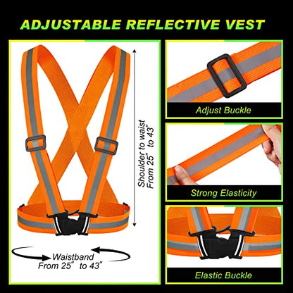 Hercicy Reflective Vest High Visibility Safety Vests Bulk - color: Orange