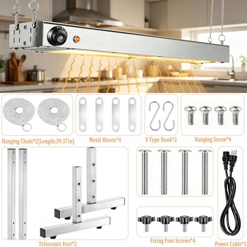 CTJ Food Heat Lamp Hanging & Freestanding Commercial Food Warmer Lamp, 24in - size: 24inch