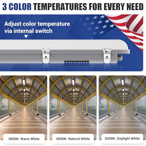 8FT LED Vapor Tight Light 120W/100W/80W,3/4/5000K CCT, ETL 2Pack - size: 8FT (2-Pack)
