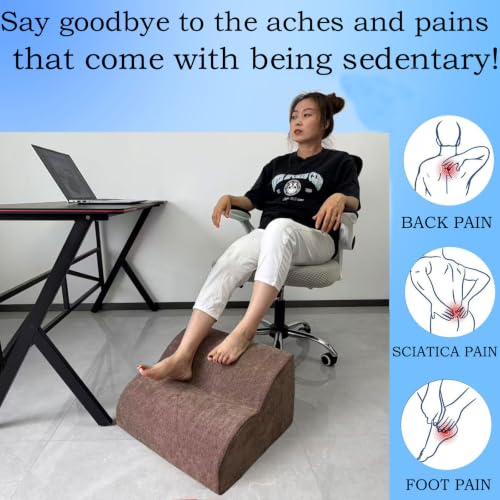 Foot Rest for Under Desk at Work.Multifunctional 3-Tier Foot Stool - color: Extra Large-brown