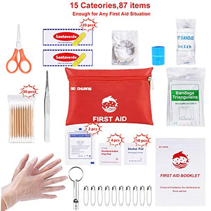 Small First Aid Kit 87 Pieces Travel Size Portable Emergency Medical Kit