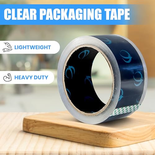 Clear Packing Tape, 12 Rolls Heavy Duty Packaging Tape for Shipping Packaging Moving Sealing, Thicker Clear Packing Tape, 1.88 Inches Wide, 60 Yards Per Roll