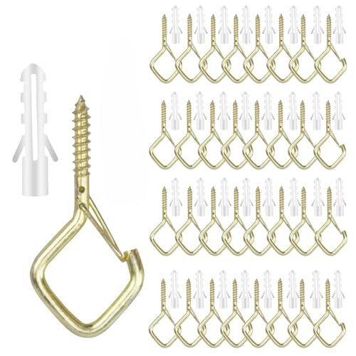 12 Pcs 2.36IN Ceiling Hooks with Safety Buckle for Plants - color: Gold, size: 12Pcs