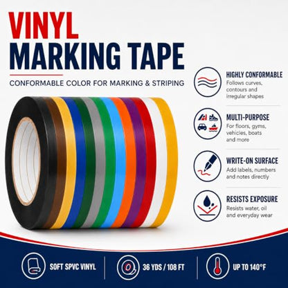GGR Supplies CVT-536 Clear Vinyl Floor Marking Tape, 1.5 x 36 Yards - color: Clear, size: 1.5 in. x 36 yds.