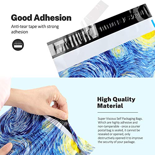 10X13 (100 Pack) Poly Mailer Envelope Plastic Custom Mailing & Shipping Bags - Self Seal (Starry Night) - color: Starry Night