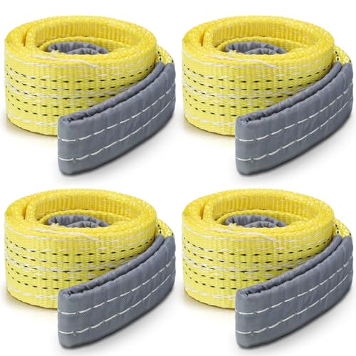4 Pcs Lift Sling Straps, Yellow, 2'' X 4',8900lb - color: Yellow, size: 2'' X 4',8900lb