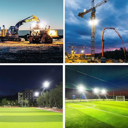 1000W LED Flood Lights,4200 watt Equivalent 98000LM Super Bright Outdoor LED Arena Lights 85-265V IP66 Waterproof 6000K Daylight Commercial Lighting for Stadium, Backyard, Parking Lots etc - size: 1000w_1pack