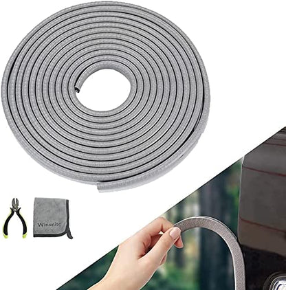 Winunite 16.4ft(5m) No Glue Car Door Edge Guards Light Gray - color: gray, size: 16.4 ft