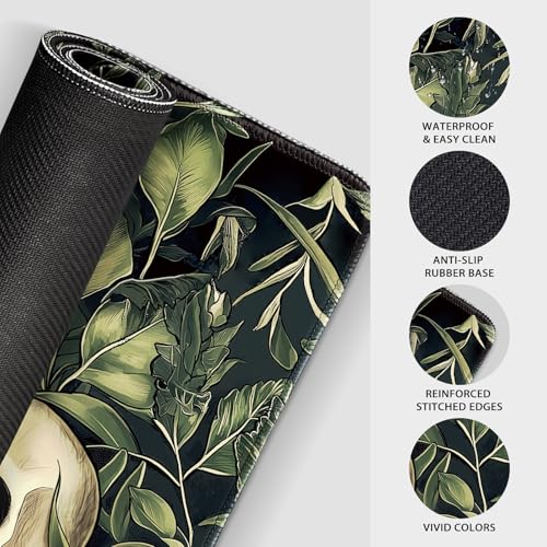 Gothic Dark Botanical Large Gaming Mouse Pad Desk Mat 31.5"x15.7" - color: Gothic Dark Botanical
