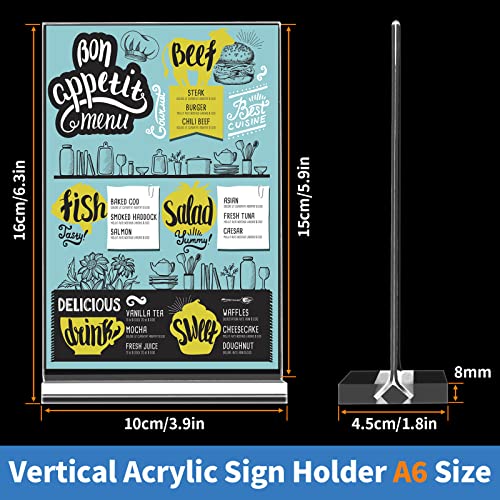 Svalor Acrylic Sign Holder 4x6 Inch,3 Pack Sign Holders Vertical