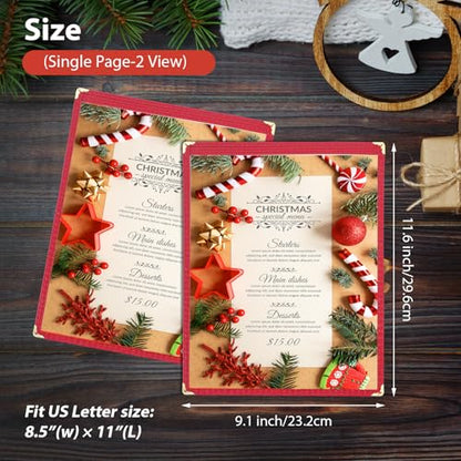 8.5 x 11 Menu Covers, 10 Pack 1 Page 2 View Event Menu - size: 8.5"x 11" (1 Page, 2 View)