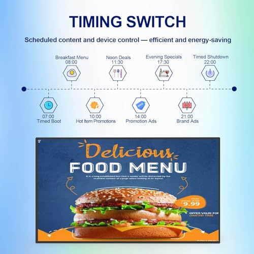 43inch Touchscreen Digital Display, 700nit Slim Fit Frameless LCD Monitor, USB + HDMI Ports for Touch Connectivity, CMS/U-Disk Plug&Play, Smart Split Screen, 24/7 Operation