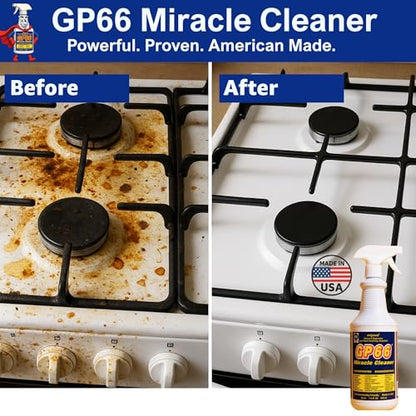 GP66 Green Miracle Cleaner Super Size (32 oz) – Powerful American Made All-Purpose Cleaner, Heavy Duty Concentrated Formula Cleans Kitchens, Bathrooms, Laundry, Ovens, Floors, Engines & More - size: 32 Fl Oz (Pack of 1)