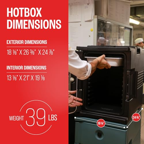 Cambro Insulated Food Pan Carrier - Electric Hotbox for Catering Transport & Serving - UPCH400 Series (Brown) - color: Dark Brown