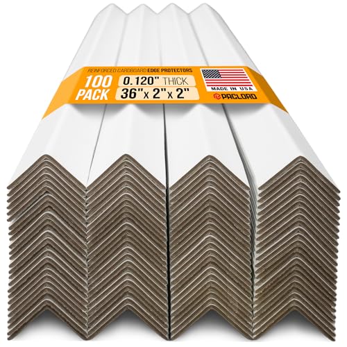36" x 2" x 2" Reinforced Cardboard Edge Protectors, Pack of 100 - color: Thickness: 0.12", size: Pack of 100