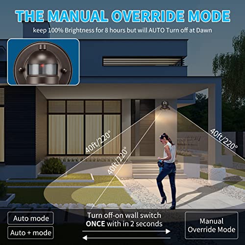 LONEDRUID 2 Pack Dusk to Dawn Motion Sensor Outdoor LED Wall Light Fixtures - color: Bronze