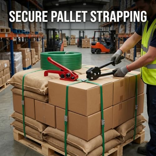 1000ft 5/8'' Polyester (PET) Strapping and 100Pc Metal Seals - color: strapping&seals