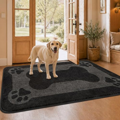 BSICPRO Dog Door Mat 35"x59", Charcoal Gray Dirt Trapping Mud Mat - color: Charcoal Gray, size: 35"x59"
