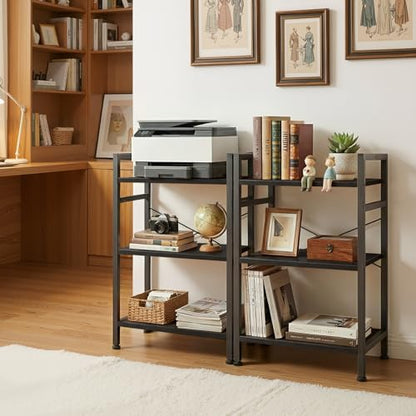 3 Tier Bookshelf, Free Standing Bookcase with Open Storage Shelves - color: Classic Black, size: 3 Tier