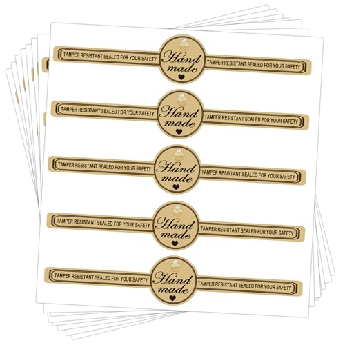 Food Retail Package Seal Labels,9x1 Inch Safe Secure Package Tamper Resistant Stickers for Handmade Baking Craft Arts （200 Pcs）