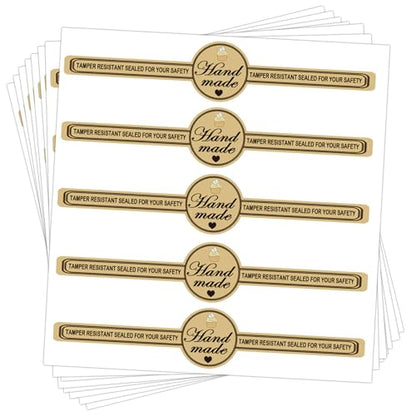 Food Retail Package Seal Labels,9x1 Inch Safe Secure Package Tamper Resistant Stickers for Handmade Baking Craft Arts （200 Pcs）