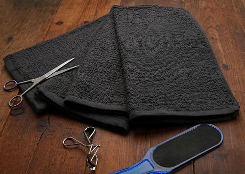 Salon Towels – Pack of 24 (16"x27") 100% Cotton Ring Spun (Not Bleach Proof) Ultra Soft, Highly Absorbent Hand Towels – Bulk for Spa, Gym & Salon (Grey) - color: Grey