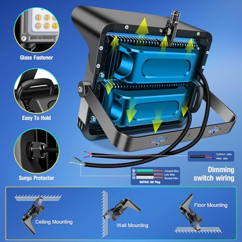 ledmo 500W Dimmable Led High Mast Stadium Light, 75000LM Super Bright - size: Extra Large/500-Dimmable