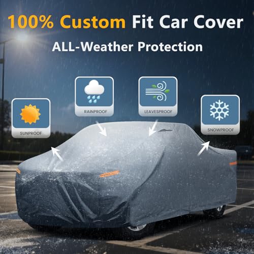 Sierra 1500 Truck Cover Custom Fit 2002-2026 Regular Cab Long Bed(8.15') with Door Zipper, 10 Layers Outdoor Heavy Pickup Truck Cover Waterproof All Weather, Wind Dust Sun Protector. - size: Custom fit GMC Sierra 1500 Regular Cab LB