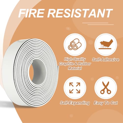 Smoke Fire Seal Strip 9.8Ft 30mm/1.18" Wx 2mm/0.08" T White - color: White, size: 9.8FT x 30mm / 1.18" W x 2mm / 0.08" T