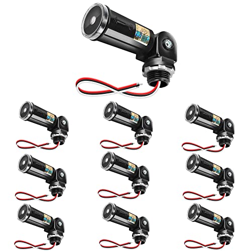 Outdoor Conduit Lighting Control with Photocell and Swivel Mount Photoelectric Switch UL Listed for Wall Packs, Shoebox Porch Lights 120-277V Photocell (10 Pack) - size: 10 Pack
