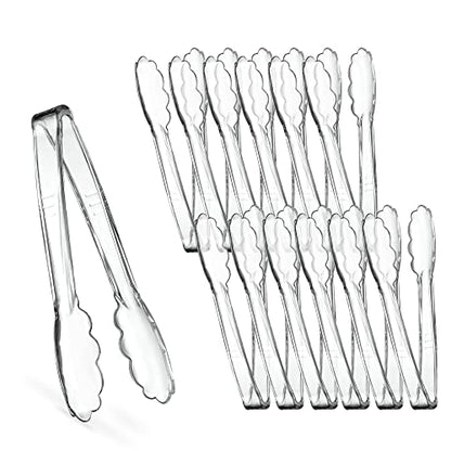 [Clear Tongs 7.5'' Inches] Plasticpro 7.5'' Serving Tongs Heavy Duty Reusable Kitchen and BBQ Clear Serving Tong for party's, Caterings, Events, Buffet, Weddings, And every Day use Pack of 12 - color: Clear, size: 12 x 7.5''