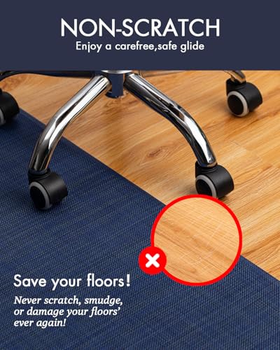 Baroyal Office Chair Mat for Hardwood Floor, Anti-Slip PVC, 36 x 48 Inch - color: Indigo, size: 36" x 48"
