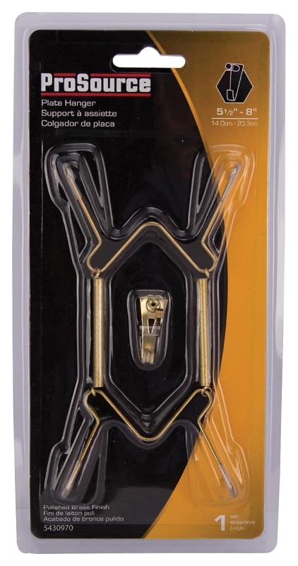 Rocky Mountain Goods Plate Hanger for Wall and Mounting Hardware - Fits Decorative Plates and Platters - Heavy Duty Polished Brass - Non Scratch Hooks - Includes Wall Mount Kit (5" - 8") (Pack of 3) - size: 5" - 8" (Pack of 3)
