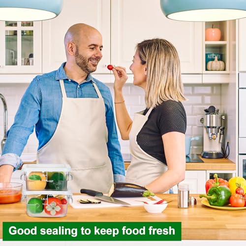 FoldTier 2 Pcs Square Food Storage Containers, White, 2 Qt - color: White, size: 2 Qt