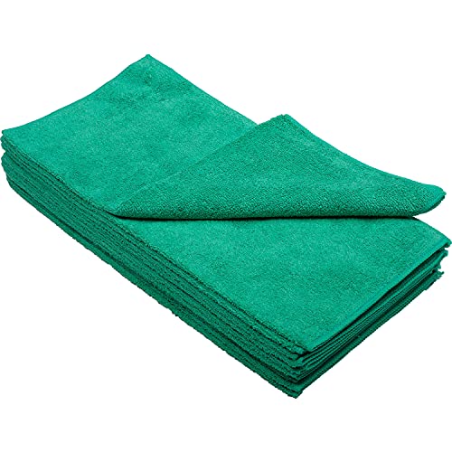 Global Industrial 16" x 16" 300 GSM Microfiber Cleaning Cloths, Green, 12 Cloths/Pack, for All Janitorial, Food Service and General Purpose Applications