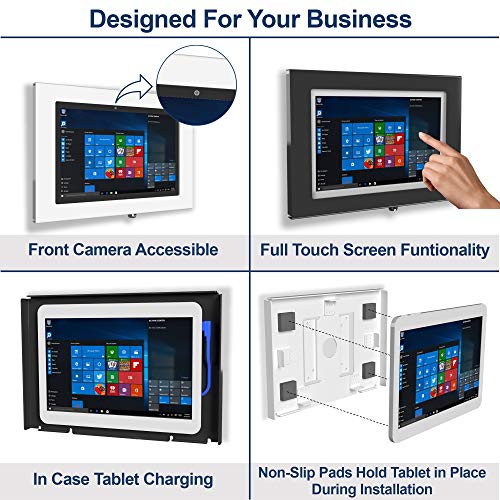 Security Anti-Theft Acrylic VESA Case for Dell Latitude 12 2-in-1 5285 5290 7200 7210 with Wall Mount Kit (Black, Latitude 12 2-in-1 7200) - color: Black, size: Latitude 12 2-in-1 7200