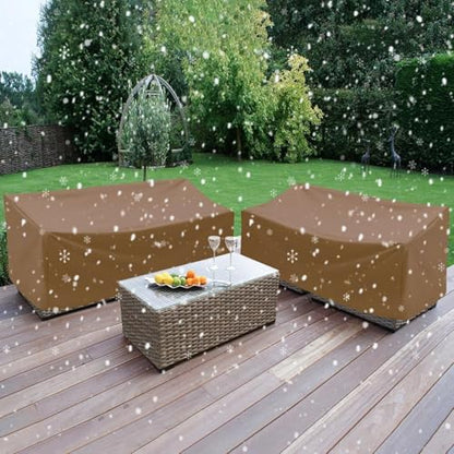 Outdoor Bench Cover, 2 Seater Patio Bench Cover, Waterproof Heavy Duty Patio Furniture Protector with Air Vents, Buckle Straps and Drawcord, 53 x 26 x 35 in, Brown