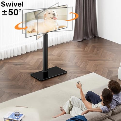Universal TV Stand Monitor with Mount 100 Degree Swivel Height Adjustable and Tilt Function for 19 to 43 inch LCD, LED OLED TVs,Space Saving Standing Bedroom Living Room Corner,Black - size: 19"-43" SWIVEL FLOOR TV STAND (No SHELVES)