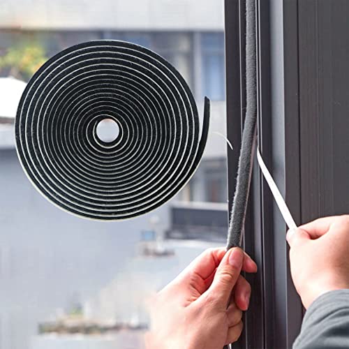 Bruiefpap 39.4FT Weather Stripping for Doors and Windows, Self-Adhesive Soundproofing Door Seal, Door Insulation for Sliding, Exterior, Frames and Front, 0.35'' Wide x 0.35'' Thick, Black - color: Black, size: 39.4FT, 0.35'' Wide X 0.35'' Thick