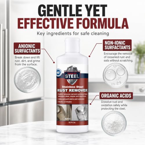 CLEAN MY STEEL Stainless Steel Rust Remover Cream 8.5 oz - size: 8.5 Fl Oz (Pack of 1)