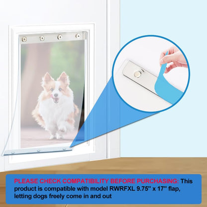 2 Pack XL Replacement Dog Door Flaps, Clear Pet Door Replacement Flap - size: Extra Large - 9.88 Inch x 18 Inch