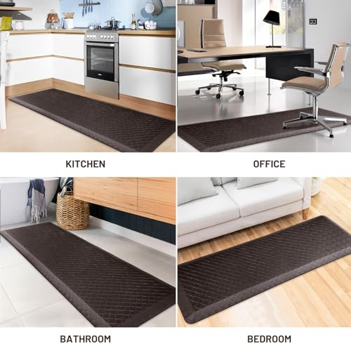 HappyTrends Kitchen Floor Mat - 4/5 Inch Thick Anti-Fatigue Kitchen Rug - color: Chocolate, size: 72"L x 22"W x 0.8"Th