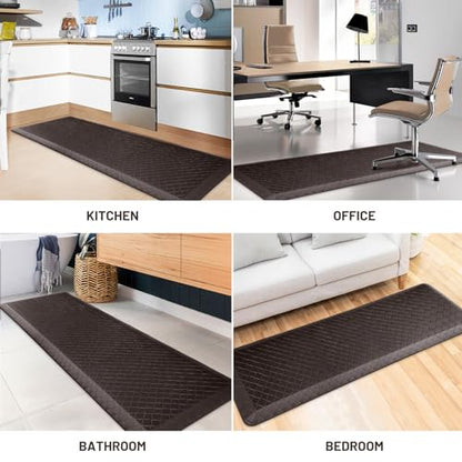 HappyTrends Kitchen Floor Mat - 4/5 Inch Thick Anti-Fatigue Kitchen Rug - color: Chocolate, size: 72"L x 22"W x 0.8"Th